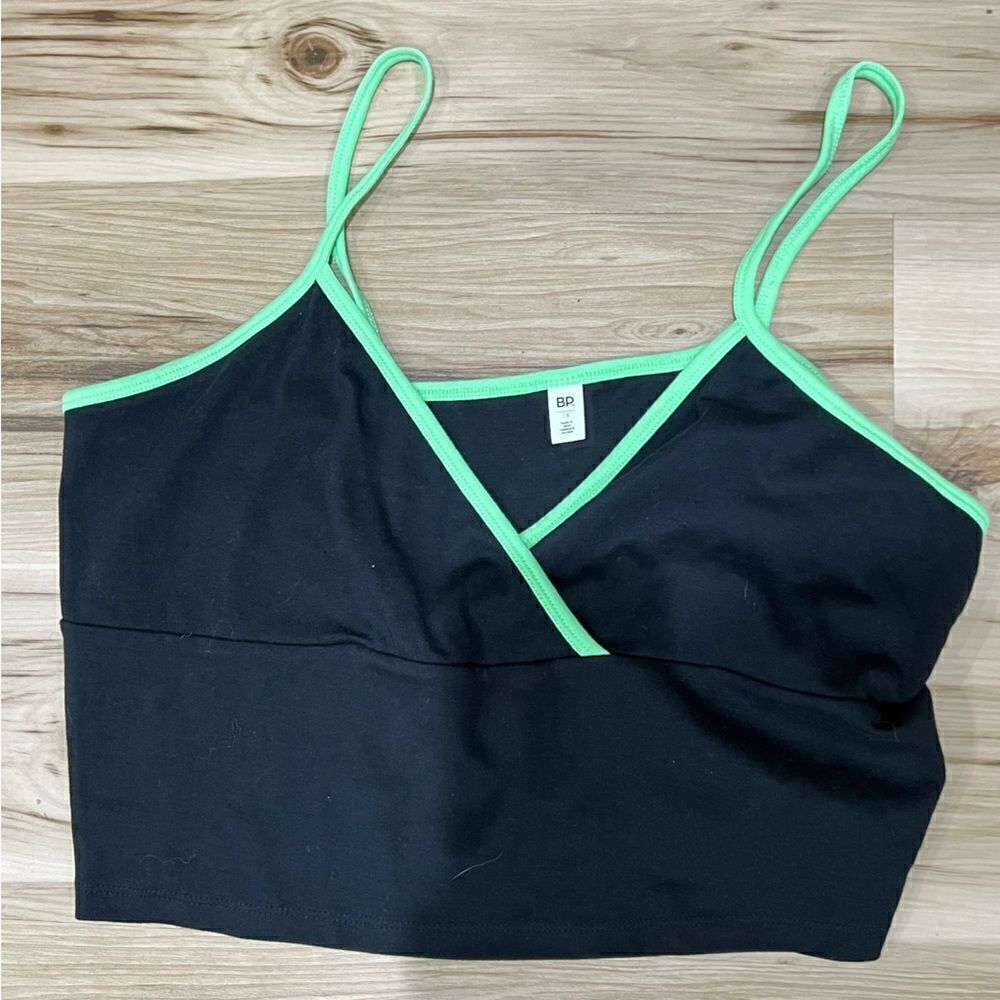 BP. Black and Green Cropped Top Women’s 1X